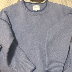 Pink Rose  Light Blue Crewneck Sweater